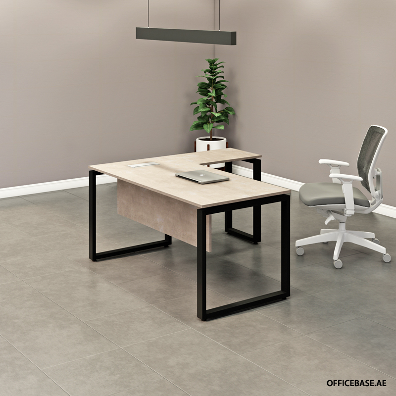 MAGNA L Shape Desk | Concrete Colors