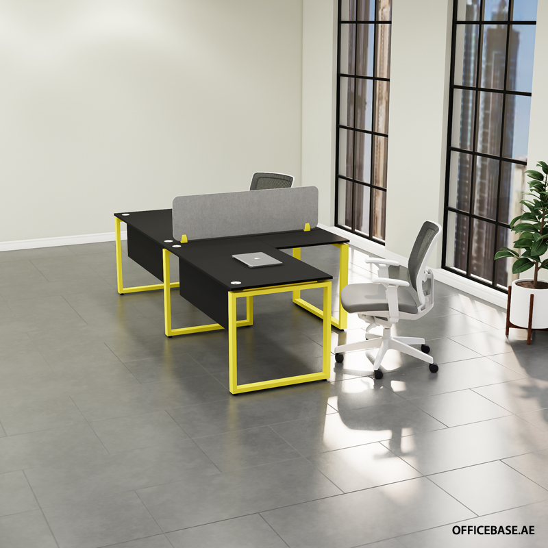 DUO Lateral Workstations with Return | Solid Colors