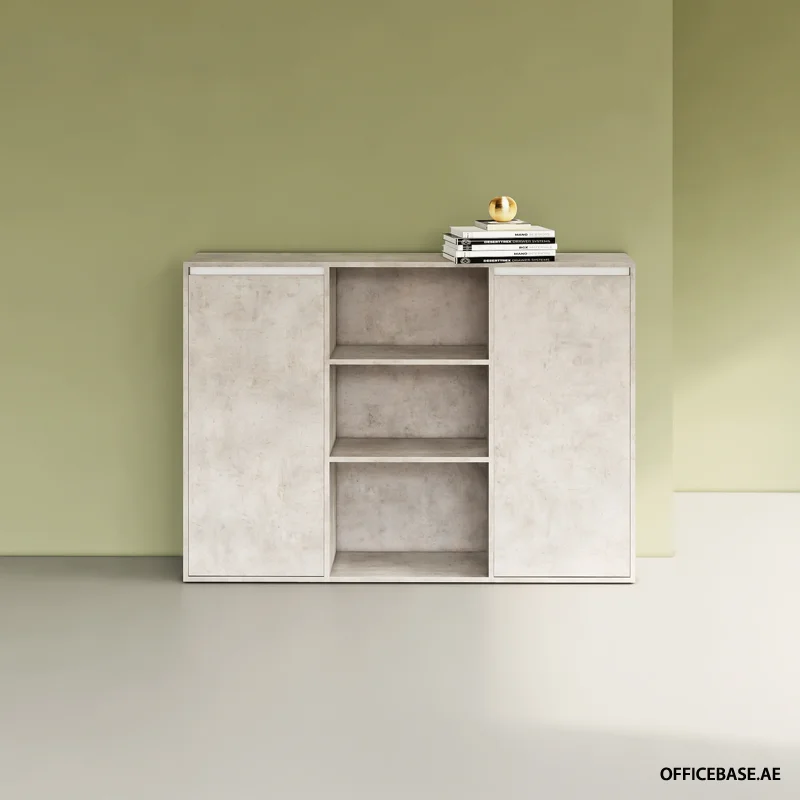 ORA Cabinet with Open Shelf | H1220MM | Concrete Colors
