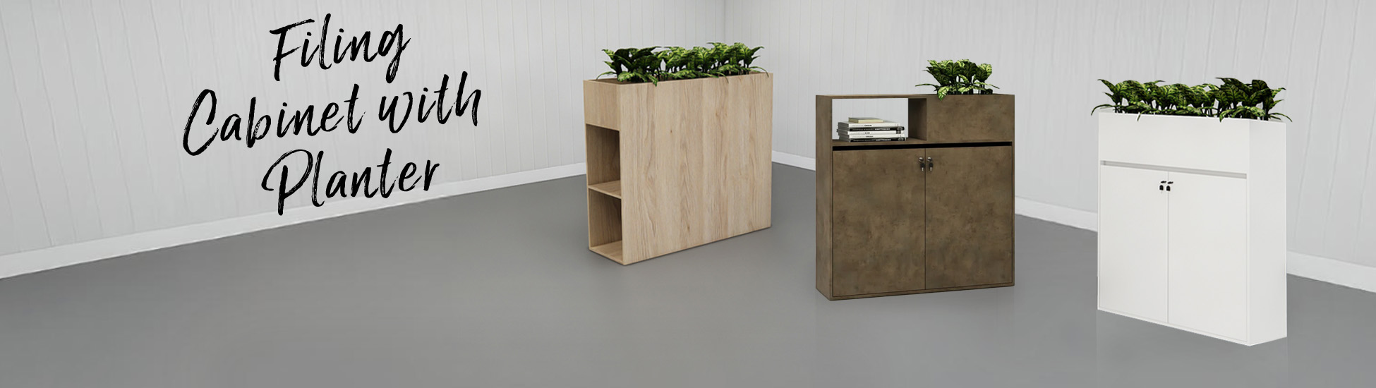 Filing Cabinets with Integrated Planters for Stylish Office Storage