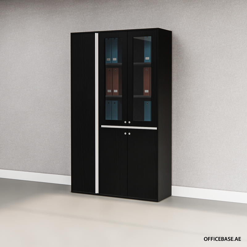 AVEO Full Height Cabinet | Combo Glass and Wood Doors | Premium Colors