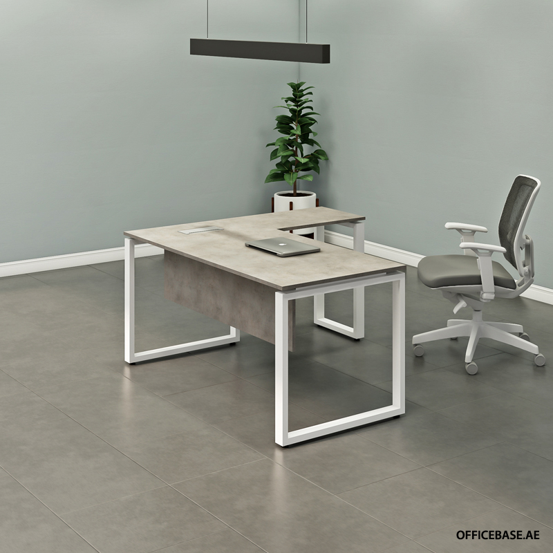 MAGNA L Shape Desk | Concrete Colors