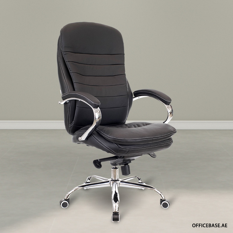 Valencia Executive High Back Faux Leather Chair with White Stitching