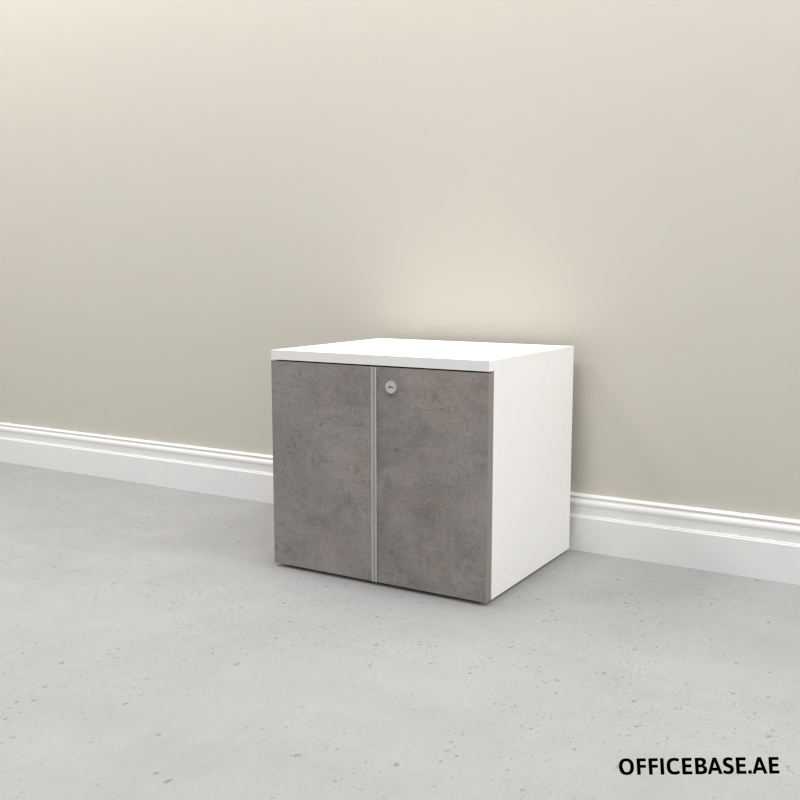 AVEO Filing Cabinet | Edge Handle | W463MM | Combi | White + Concrete Colors