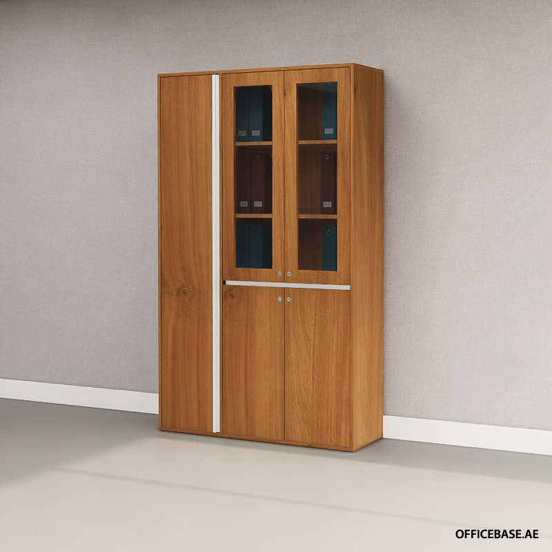 AVEO Full Height Cabinet | Combo Glass and Wood Doors | Standard Colors
