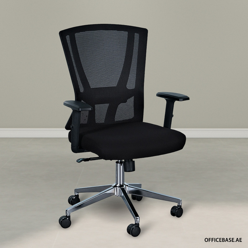 Oggon Mid Back Mesh Chair - BLACK