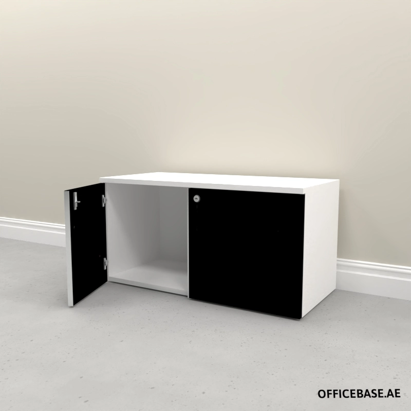 AVEO Filing Cabinet Edge Handle W848MM Combi White + Solid Colors W848 X D395 X H423 MM Black