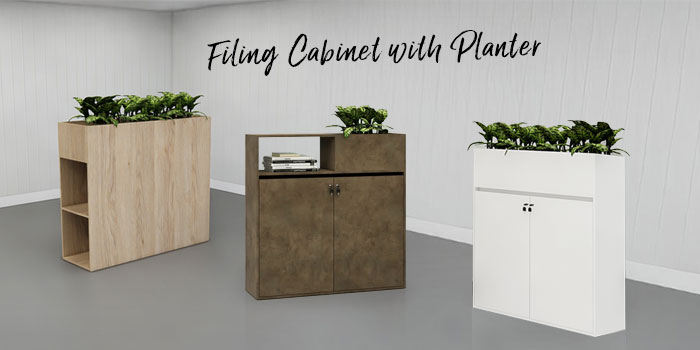 Filing Cabinets with Integrated Planters for Stylish Office Storage