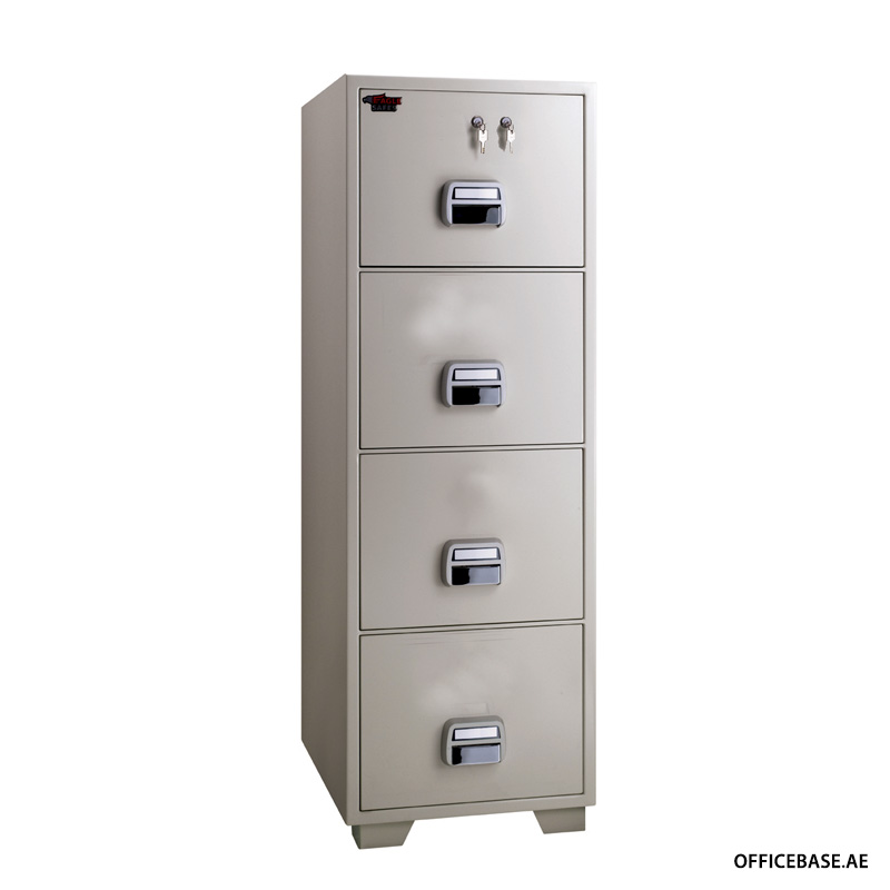 4 Drawer Fire Resistant Filing Cabinets with Castors
