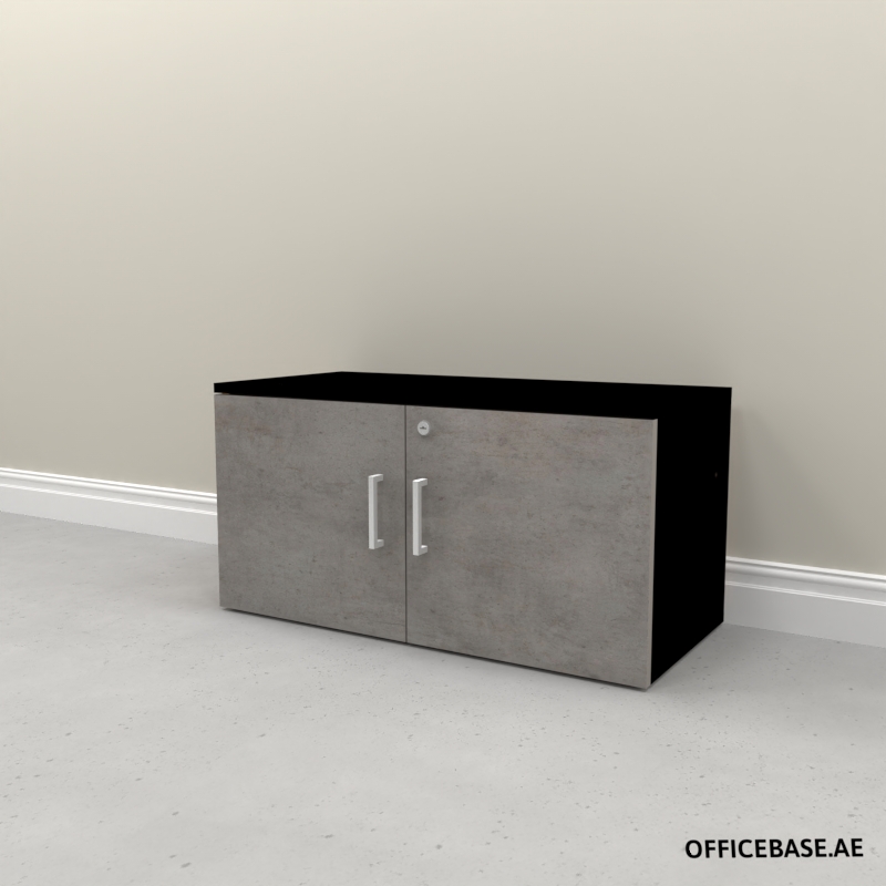 AVEO Filing Cabinet | D Handle | Full Overlay | W848MM| Combi | Black + Concrete Colors