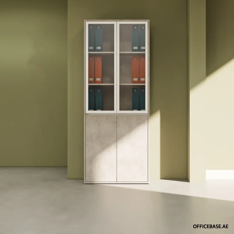 AVEO Full Height Cabinet | Aluminium Frame | Concrete Colors | 2000MM