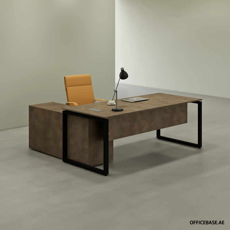 MAGNA PRO L Shape Desk | Concrete Colors