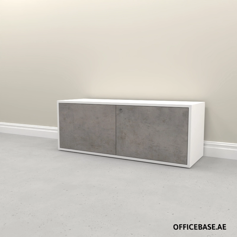 AVEO Filing Cabinet | Push To Open | W1138MM | Combi | White + Concrete Colors