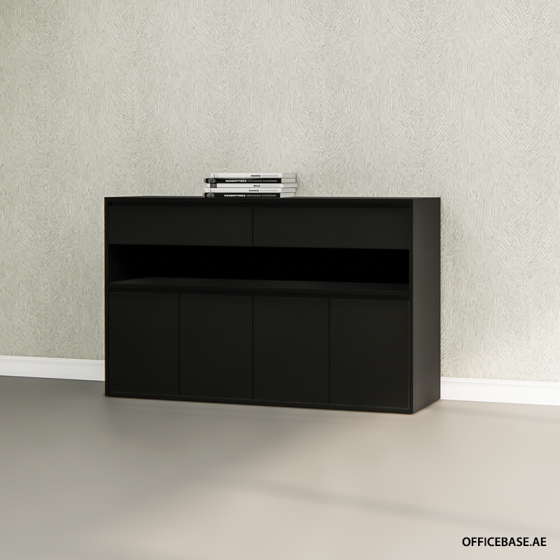 ORA Cabinet with open shelf | H900MM | Solid Colors