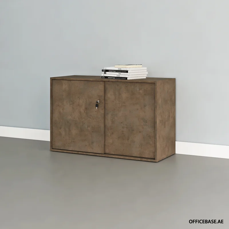 ORA Filing Cabinet with Sliding Doors | Concrete Colors