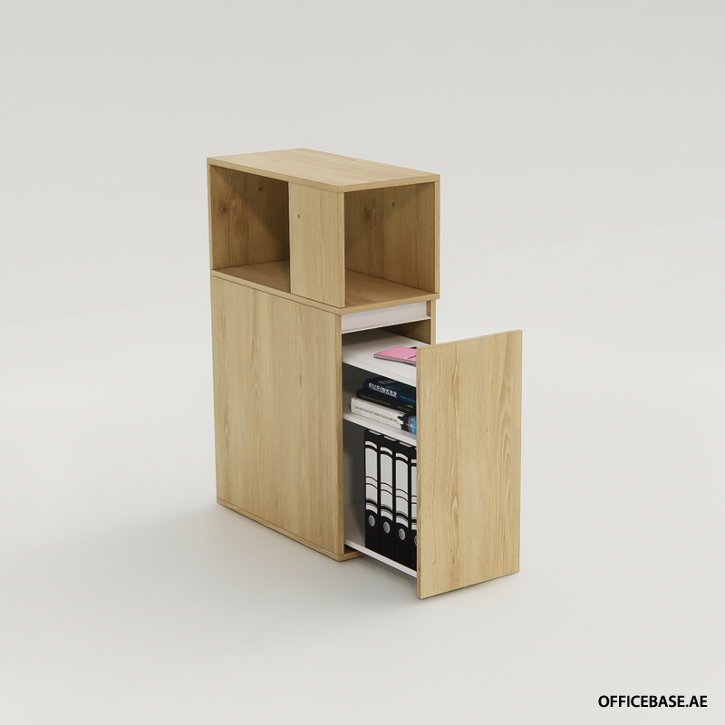 CREPIDO Full Height Pedestals with Open Shelf | H1100 | Standard Colors