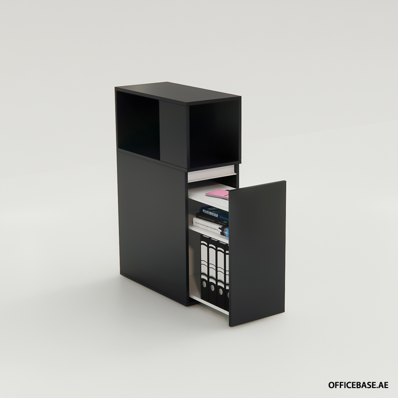 CREPIDO Full Height Pedestals with Open Shelf | H1100 | Solid Colors
