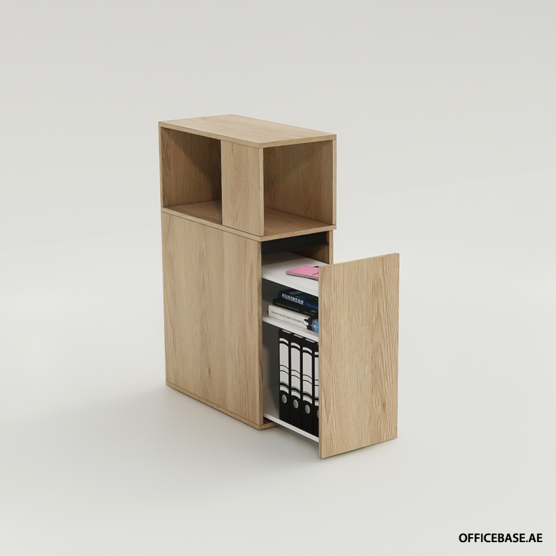 CREPIDO Full Height Pedestals with Open Shelf | H1100 | Premium Colors