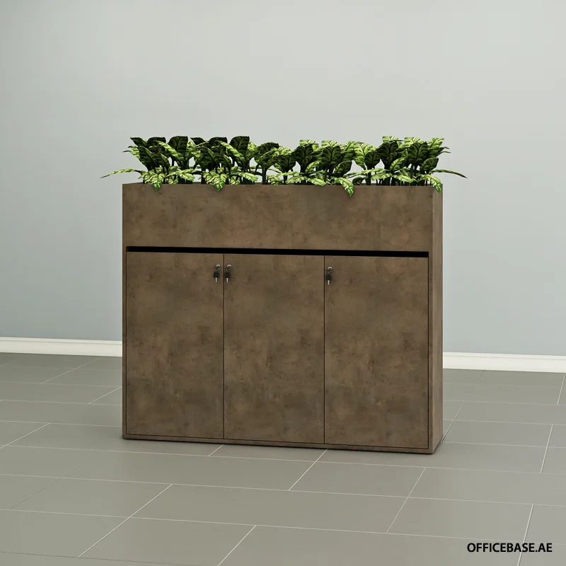 NOVA Cabinet with Planter  | Concrete Colors