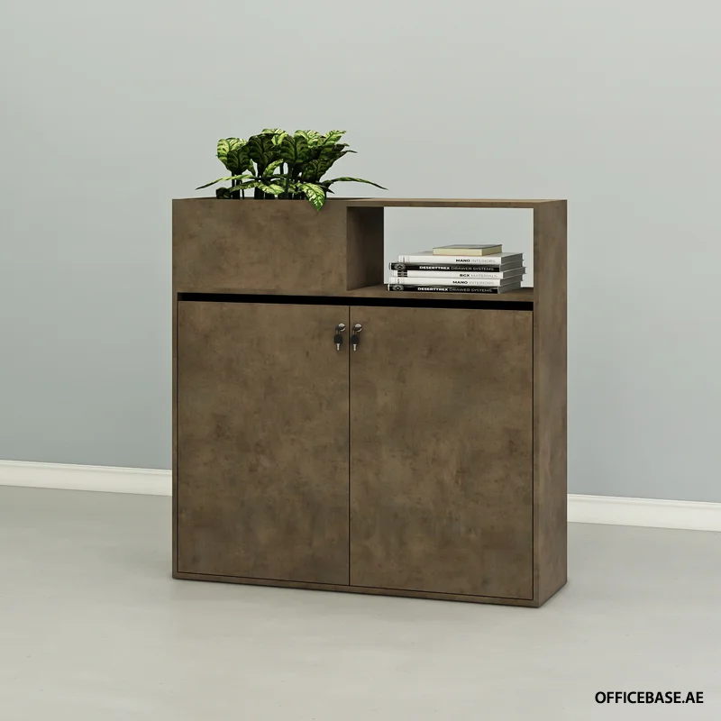 NOVA Cabinet with Small Planter | Concrete Colors